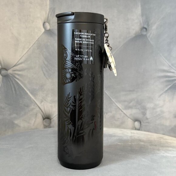 Starbucks Stainless Steel Onyx Tumbler with Moth Charm (16 oz) - Picture 3 of 7